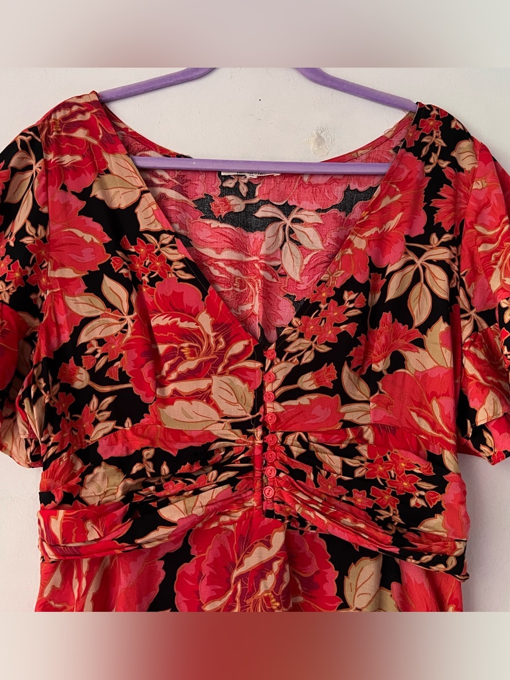 Anthropologie Abel The Label Vivid Dreams Boho Bright Floral Maxi Dress Sz M - Picture 6 of 14